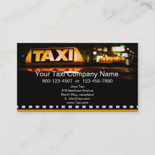En tjänste- visitkort för taxi