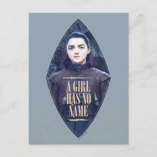 "En Tjej Har Inget Namn" Arya Stark Grafik Vykort