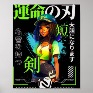 En tjej som älskar anime svart tjej spelälskare poster