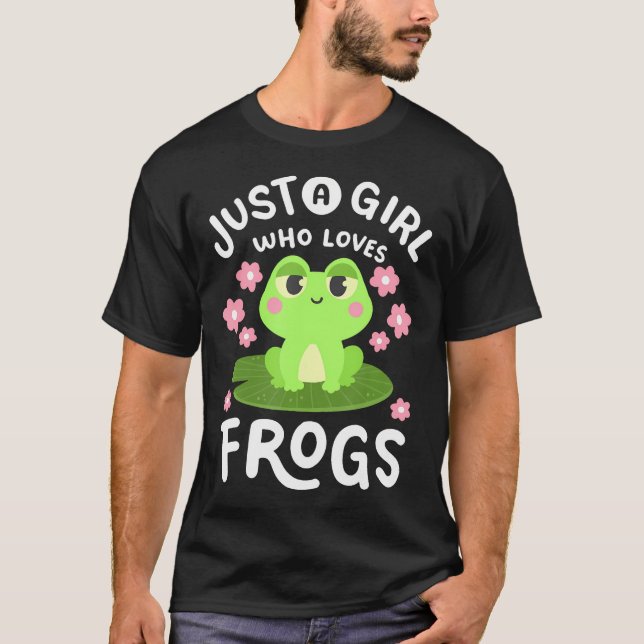 En tjej som älskar grodor Kawaii Groddjursälskare  T Shirt (Framsida)