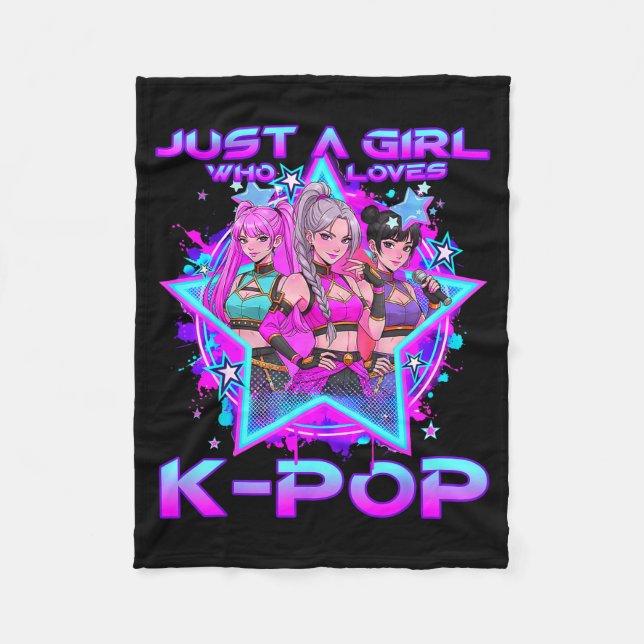 En tjej som älskar k-pop barn tjejer k-pop födelse fleecefilt (Framsidan)