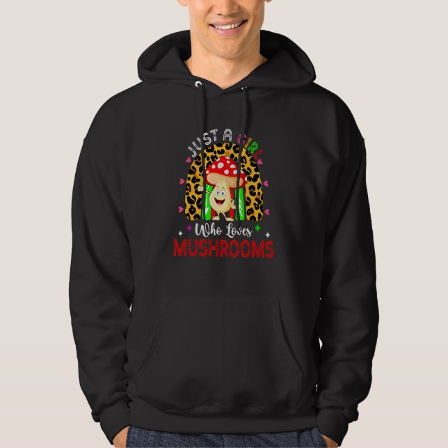 En Tjej Som Älskar Svamp Leopard Regnbåge Vegan   Hoodie (Framsida)