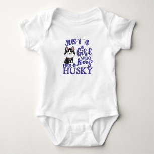En tjej som kärlek hennes husky, hundälskare, eski t shirt