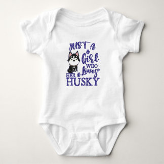 En tjej som kärlek hennes husky, hundälskare, eski t shirt