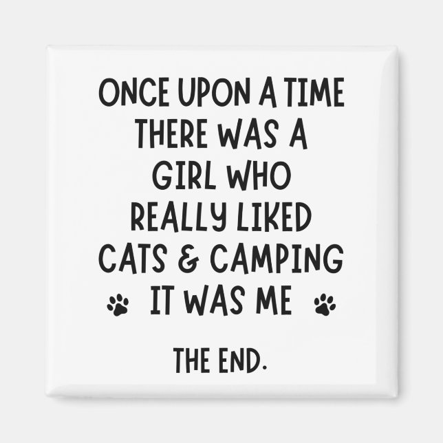 En tjej som verkligen gillade katter och camping. magnet (Framsidan)