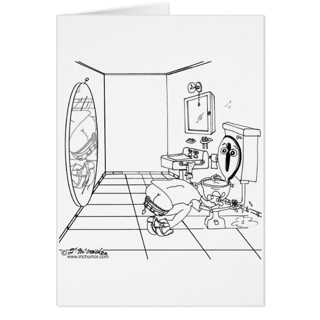 En toalett som generas av en ändaspricka hälsningskort (Framsidan)