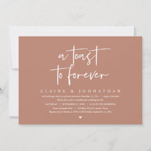 En toast to Forever, Bröllop Elopement Brunch Part Inbjudningar