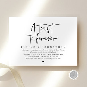En toast to Forever, Bröllop Elopement Brunch Part Inbjudningar