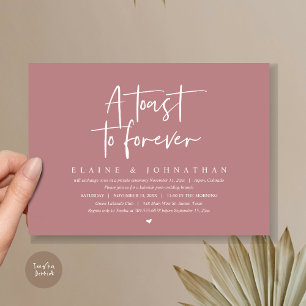 En toast to Forever, Bröllop Elopement Brunch Part Inbjudningar