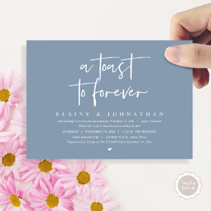 En toast to Forever, Bröllop Elopement Brunch Part Inbjudningar