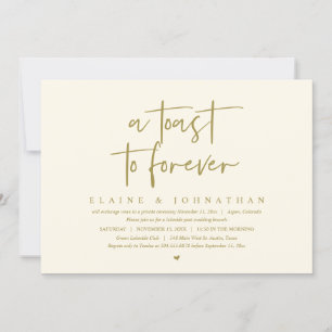 En toast to Forever, Bröllop Elopement Brunch Part Inbjudningar