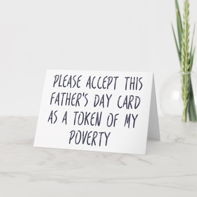 En token från min Fattigdom, Lusj Fars dag Kort (Framsida)