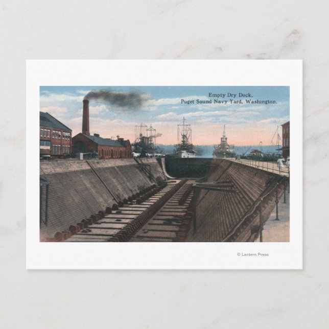 En tom torrdocka, marinvarv vykort (Framsida)