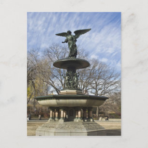 En torr vinter Bethesda-fontän i Central Park Vykort