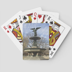 En torr vintern Bethesda Fontän i Central Park Kortlek