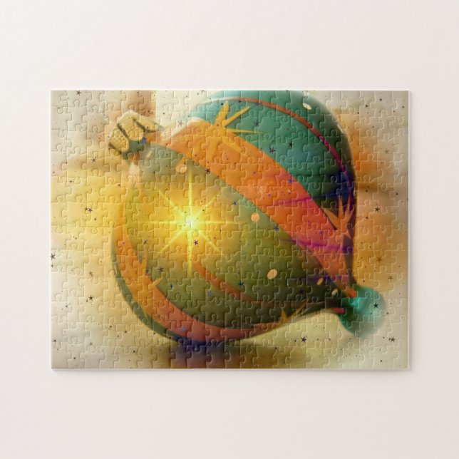 En torskformad julprydnad pussel (Horisontell)