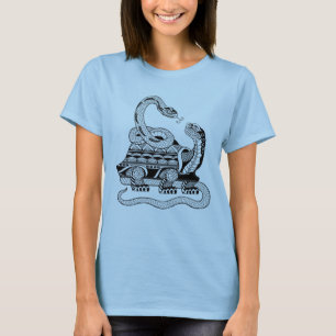 en Tortoise som har snurrat ihop med en orm T-Shir T Shirt