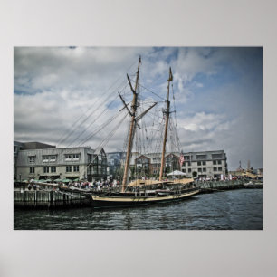 En total Frakt i bran Halifax Harbour Poster