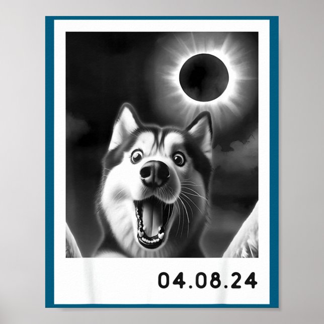 En total solförmörkelse Siberian Husky Poster (Framsidan)