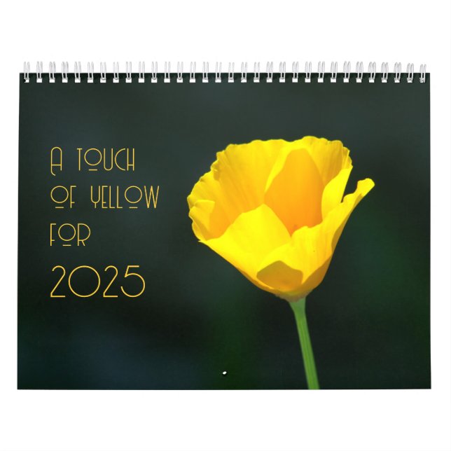 en touch av gult för 2025 kalender (Omslag)