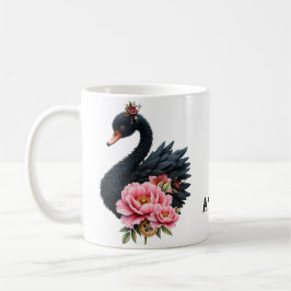 En touch av ros och svanens glans. kaffemugg