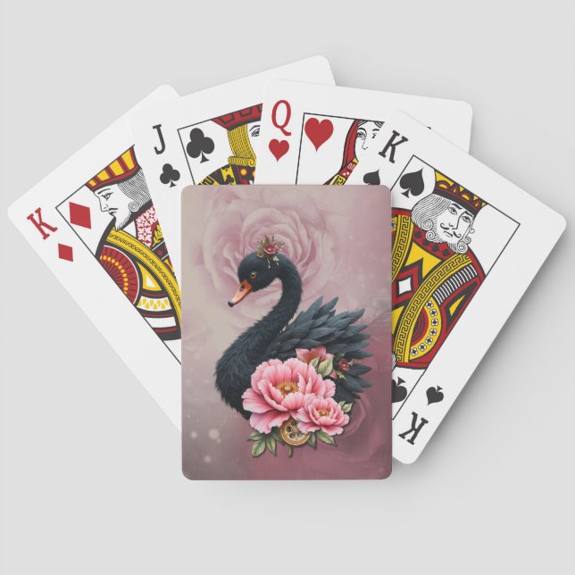 En touch av ros och svans glans. casinokort (Baksidan)