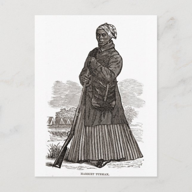En träbild av Harriet Tubman, före 1869 Vykort (Framsida)