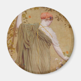 En trädgård av Albert Joseph Moore, Vintage porträ Magnet