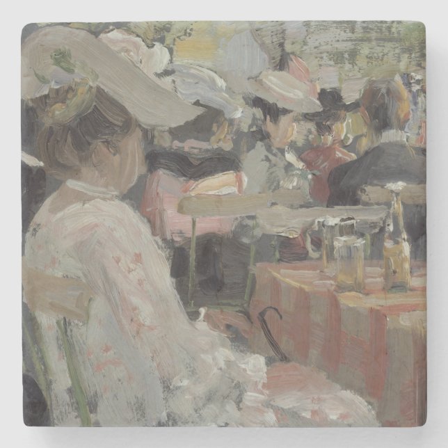 En trädgårds- Restaurang, 1906 Underlägg Sten (Framsidan)