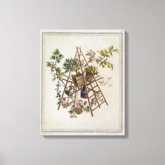 En trädgårdsdesign från "Oeuvre contenant u Canvastryck (Framsida)