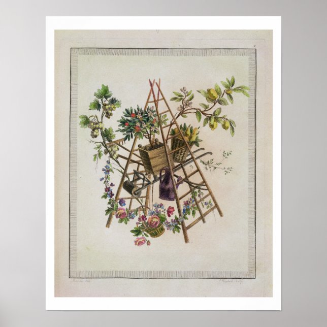 En trädgårdsdesign från "Oeuvre contenant u Poster (Framsidan)