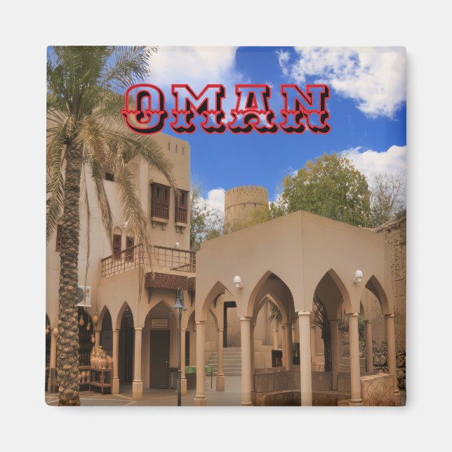 En traditionell arkitektur i Omani Magnet (Framsidan)