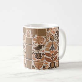 En traditionell botanisk motif kaffemugg