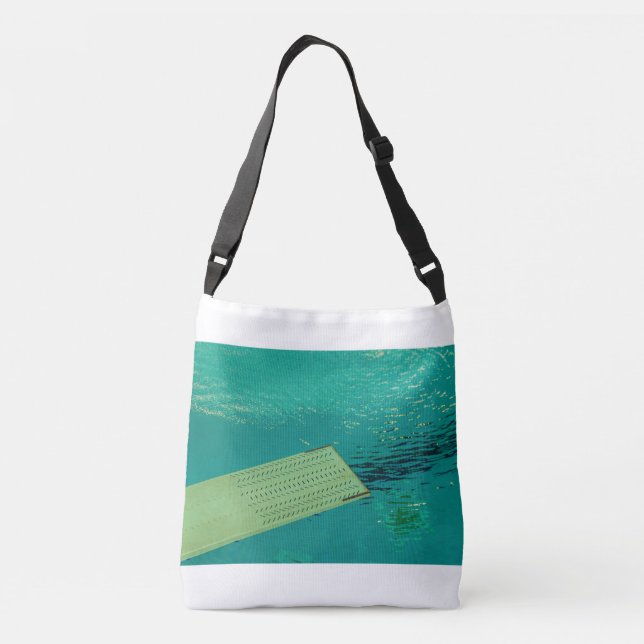 en trampolin att dyka ner i poolen axelväska (Baksida)