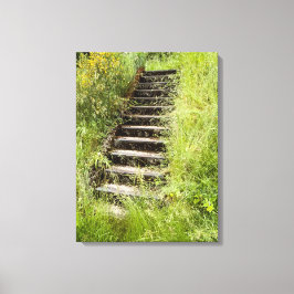 En trappa i gräset canvastryck