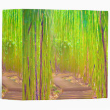 En träskog väg genom en tät bamboskog