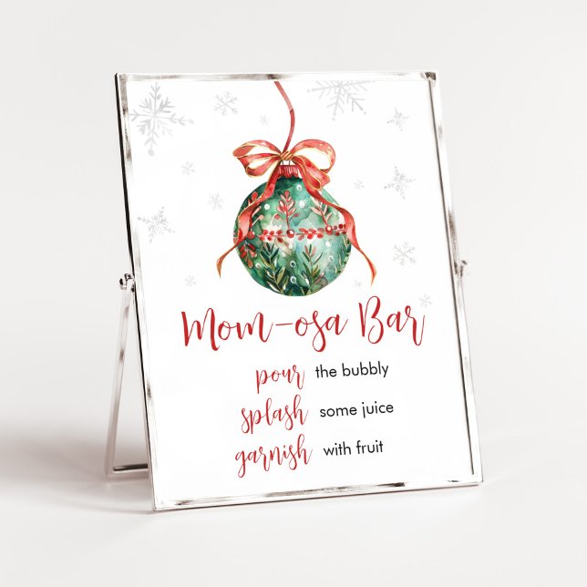 En trevlig liten julbabyskare Mamma Osa Pub Poster (Merry Little Christmas Ornaments Baby Shower Mom Osa Bar Sign)