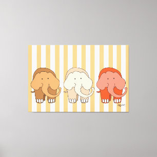 En trio av elefanter canvas konst