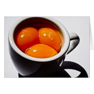 En trippel "Eggspresso" Hälsningskort