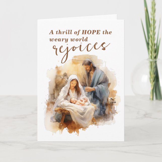 En tröskel av hopp Juldagen Sång och Nativitet Helgkort (Framsida)