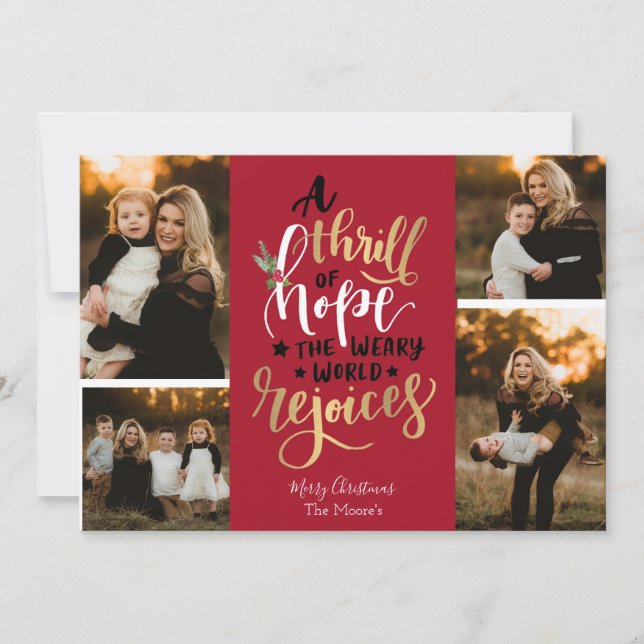 En tröskel av jullkort för hopp inbjudningar (Framsida)