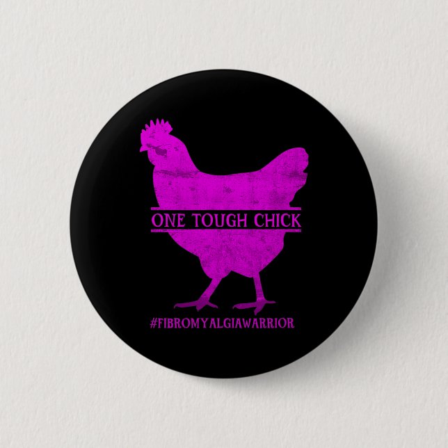 En Tuff Chick Fibromyalgia Warrior - Medvetenhet Knapp (Framsida)
