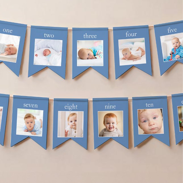 En tuff cookie 1-årsdag 12 månaders fotobanner vimplar (Skapare uppladdad)
