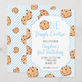 En Tuff Cookie Blue första födelsedag Inbjudningar