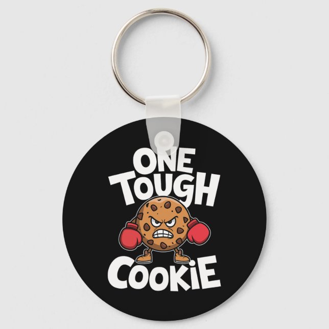 En Tuff Cookie Boxer Boxing Funny Cookie Älskare Nyckelring (Framsida)