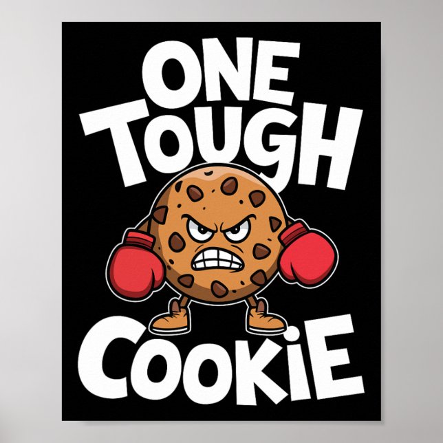 En Tuff Cookie Boxer Boxing Funny Cookie Älskare Poster (Framsidan)