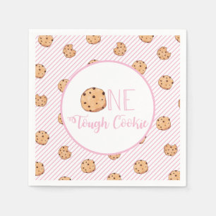 En Tuff Cookie Rosa Mjölk och Cookies Birthday Pappersservett