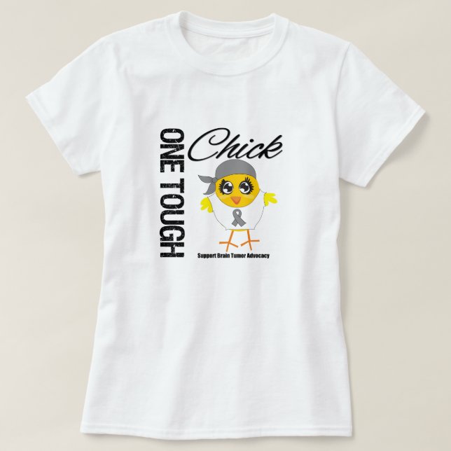 En tuff krigare för chickhjärnTumor Tee (Design framsida)