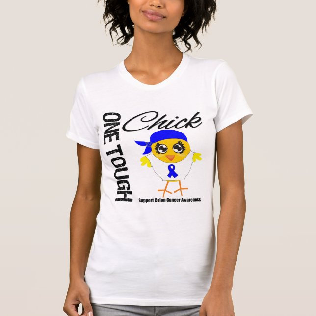 En tuff krigare för chickkoloncancer tee (Framsida)