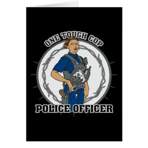 En tuff kvinnlig snut hälsningskort